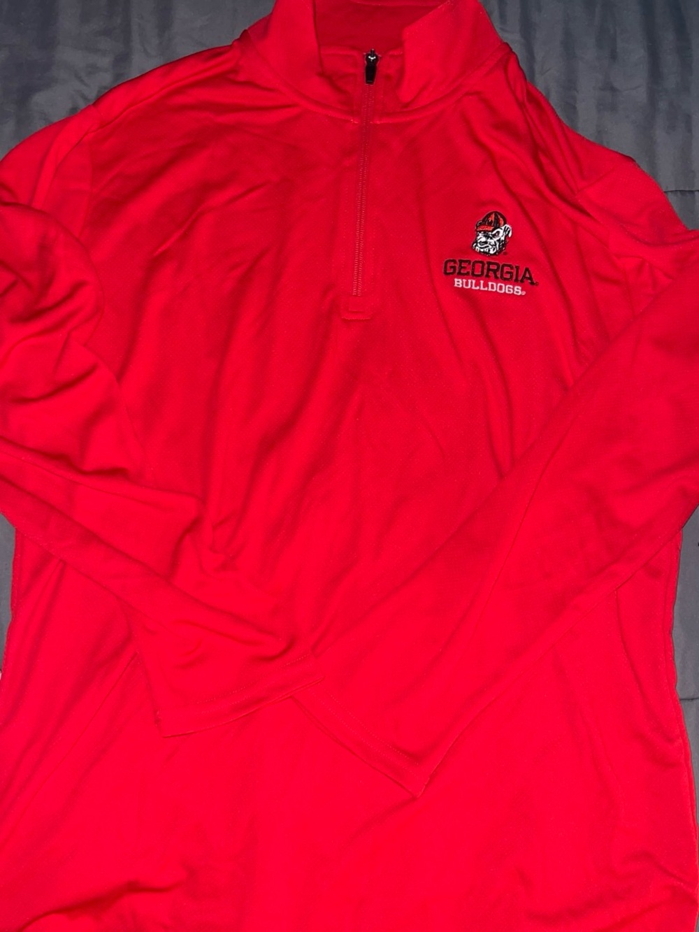 Hanes Red Georgia Bulldogs Lightweight Quarter-Zip Shirt Jacket